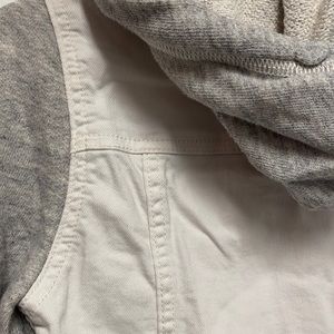 Size XS Gray/White Hooded Jean Jacket